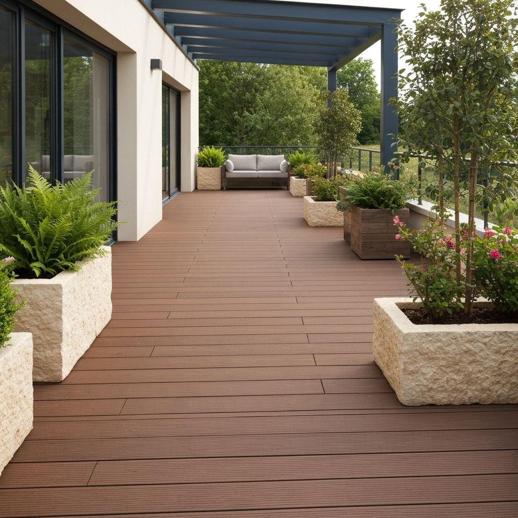 Patio extérieur avec terrasse composite